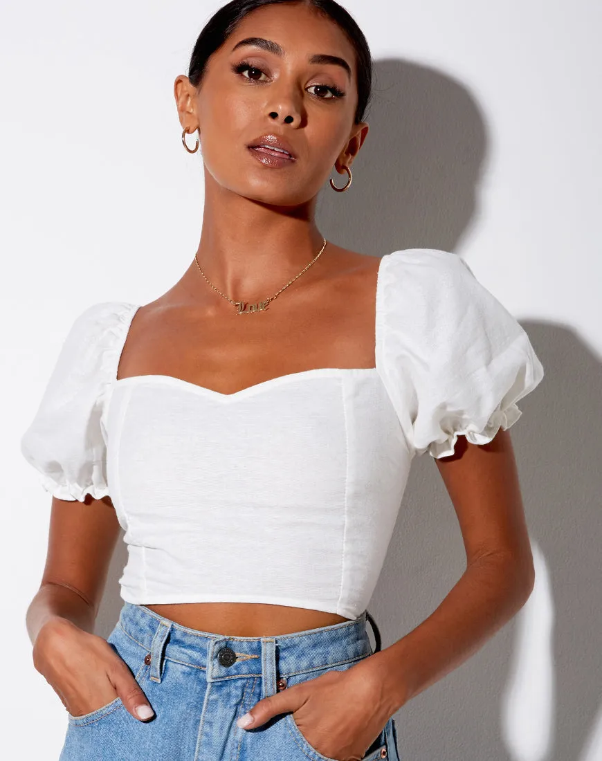 Eunji Crop Top in White sold by Motel Rocks product image thumbnail 3