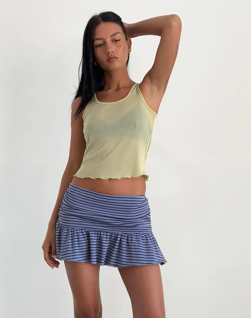 Nefeli Mini Skirt in Blue and Black Stripe sold by Motel Rocks product image thumbnail 3