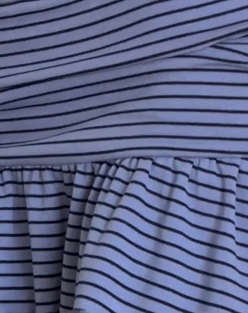 Nefeli Mini Skirt in Blue and Black Stripe sold by Motel Rocks product image thumbnail 5