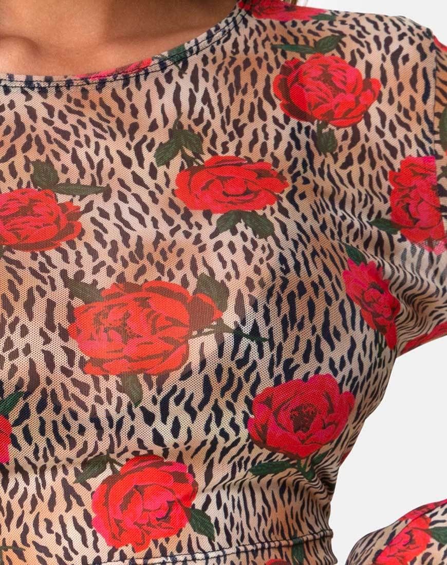 Bonnie Crop Top in Tiger Rose sold by Motel Rocks product image thumbnail 5