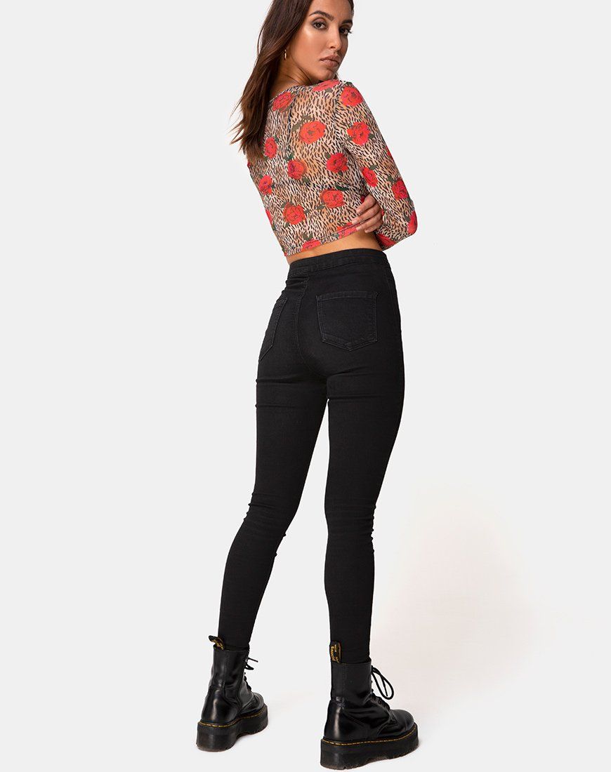 Bonnie Crop Top in Tiger Rose sold by Motel Rocks product image thumbnail 4