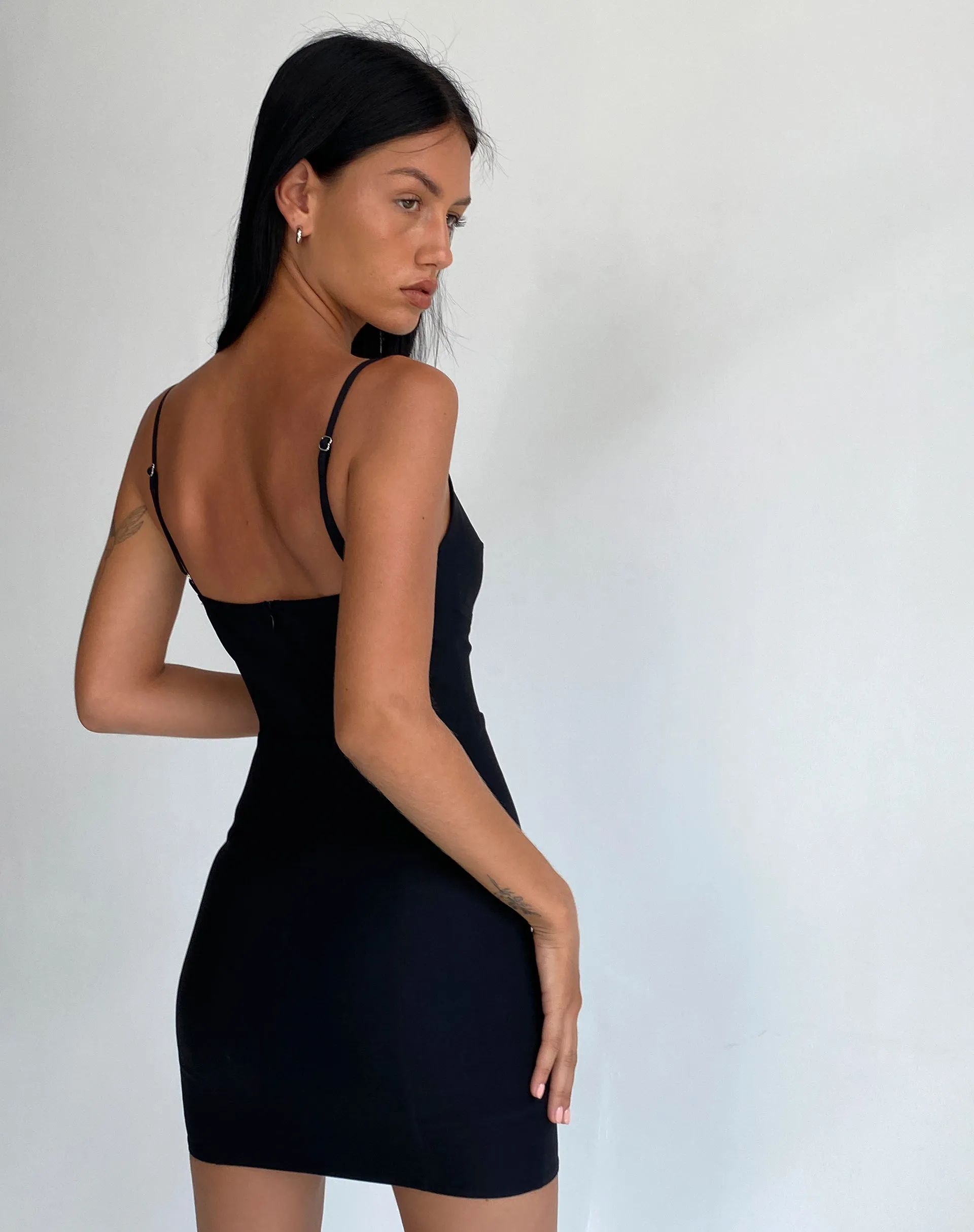 Olesia Mini Dress in Tailoring Black sold by Motel Rocks product image thumbnail 4