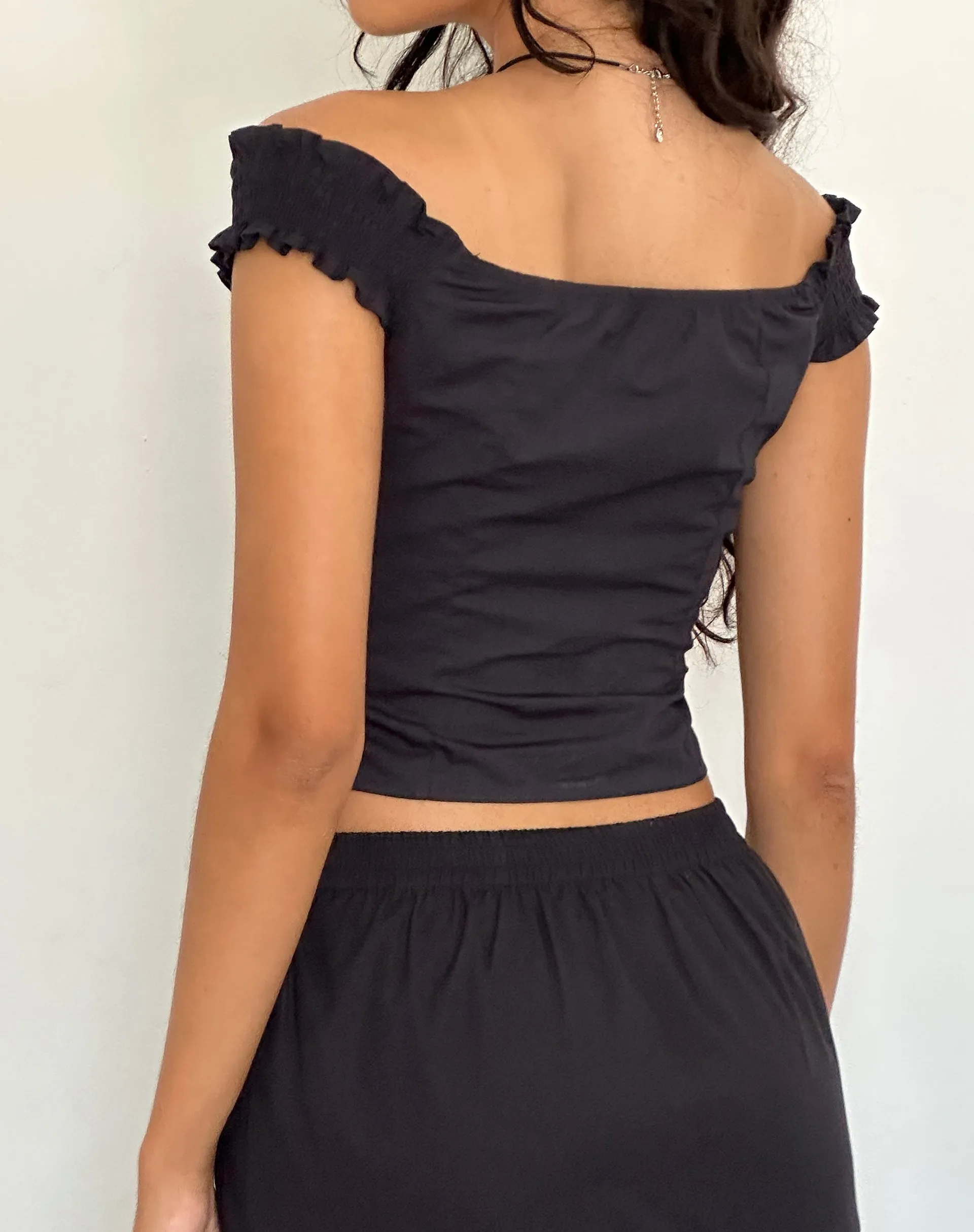 Alderidge Bardot Corset Top in Black sold by Motel Rocks product image thumbnail 5