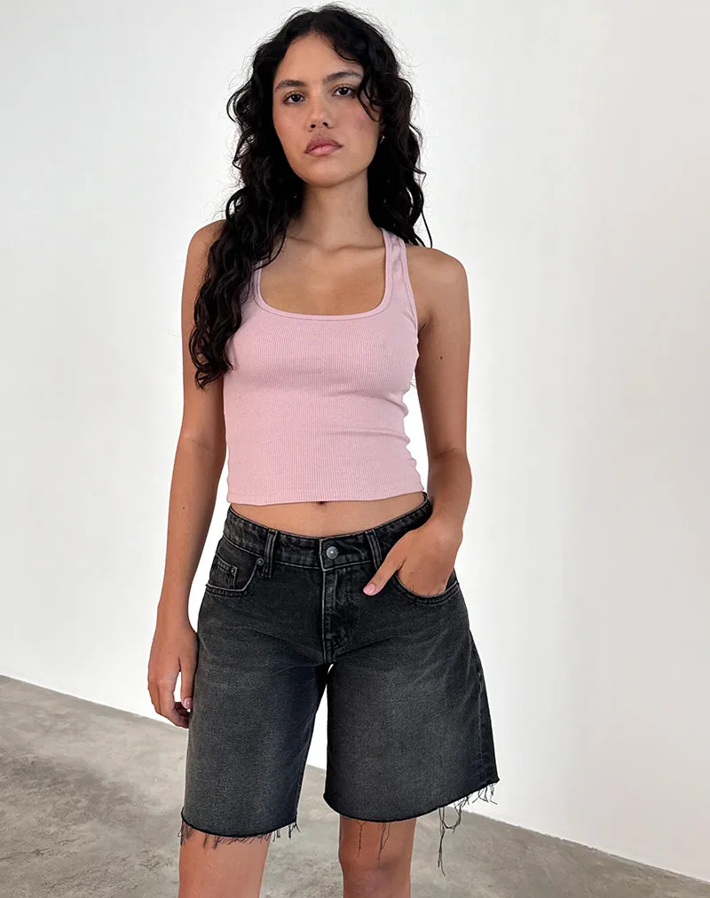 Roxe Ribbed Vest Top in Pink Lady sold by Motel Rocks product image thumbnail 5