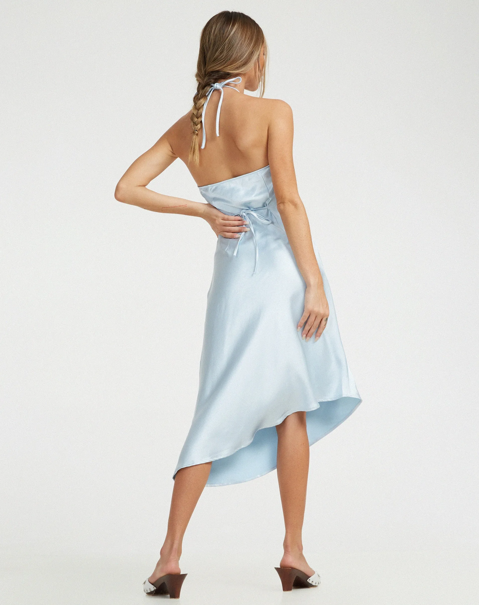 Kimora Midi Dress in Satin Ice Blue sold by Motel Rocks product image thumbnail 2