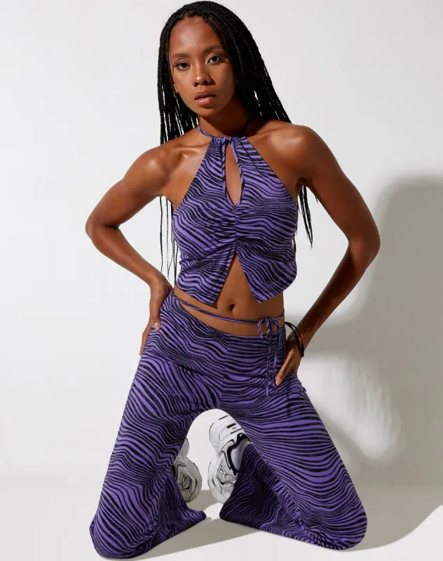 Asmi Crop Top in Desert Terrain Purple sold by Motel Rocks