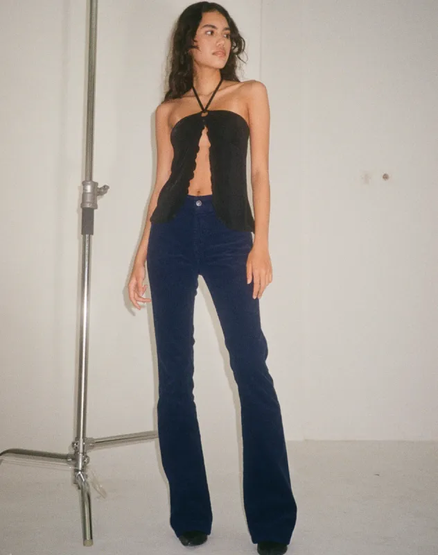 Low Rise Bootleg Jeans in Cord Navy sold by Motel Rocks
