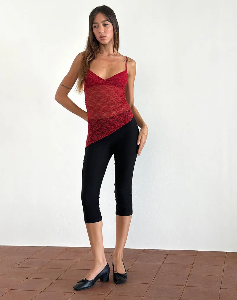 Kacha Asymmetric Cami Top in Red Mari Lace sold by Motel Rocks product image thumbnail 3