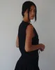 Kayve Tie Front Top in Black sold by Motel Rocks