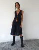 Kayve Tie Front Top in Black sold by Motel Rocks