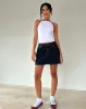 Carti Vest Top in White with Red Binding sold by Motel Rocks