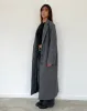 Malati Longline Coat in Charcoal sold by Motel Rocks