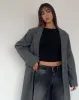 Malati Longline Coat in Charcoal sold by Motel Rocks