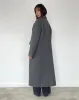 Malati Longline Coat in Charcoal sold by Motel Rocks