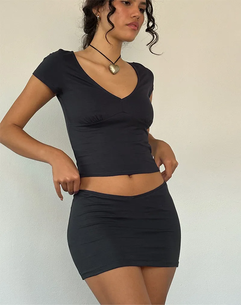 Vidia V Front Mini Skirt in Ocean Storm sold by Motel Rocks product image thumbnail 2