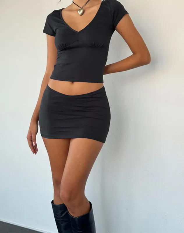 Vidia V Front Mini Skirt in Ocean Storm sold by Motel Rocks