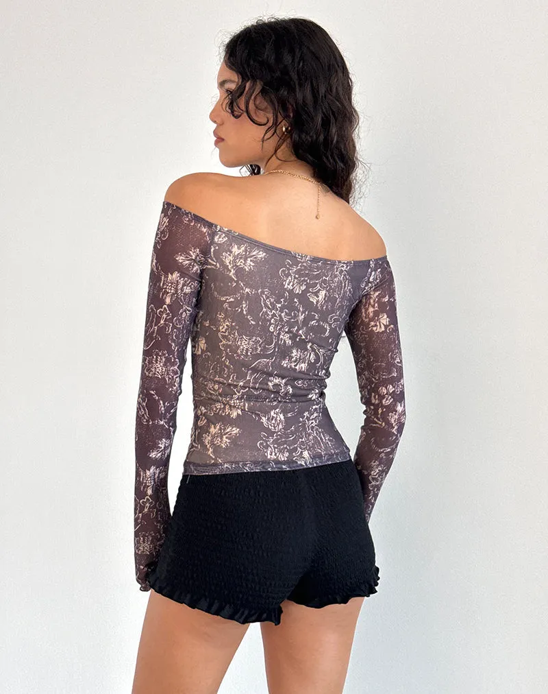 Lutana Top in Batik Botanical Brown sold by Motel Rocks product image thumbnail 3