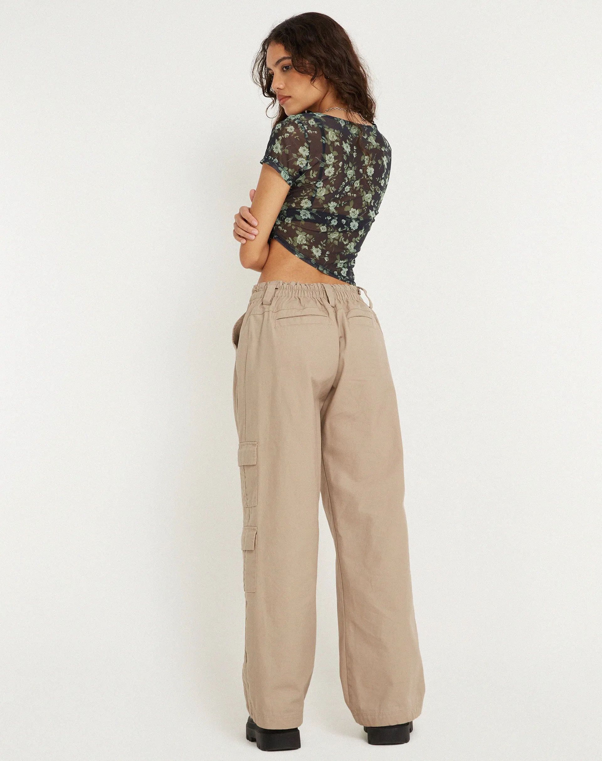 Rambu Crop Top in Pretty Floral Green sold by Motel Rocks product image thumbnail 4