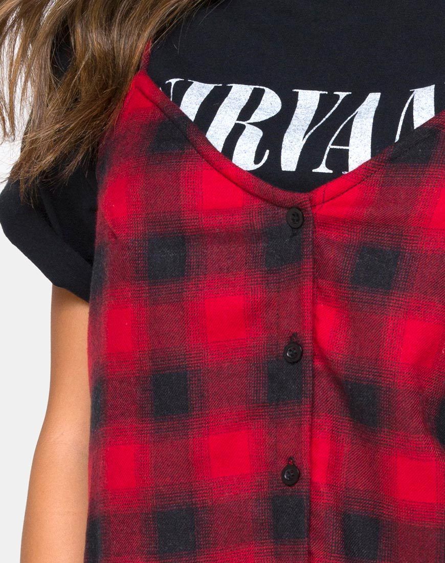 Sanna Slip Dress in Plaid Red Black sold by Motel Rocks product image thumbnail 5