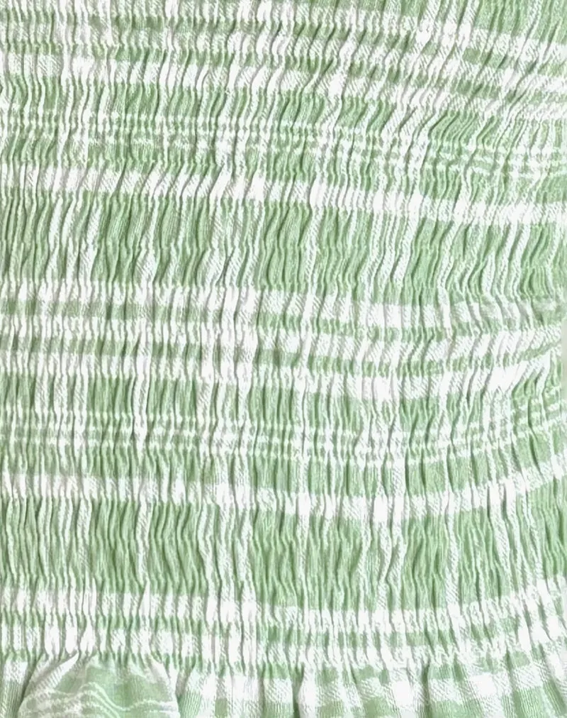 Birita Shirred Top in Table Cloth Neo Mint sold by Motel Rocks product image thumbnail 5