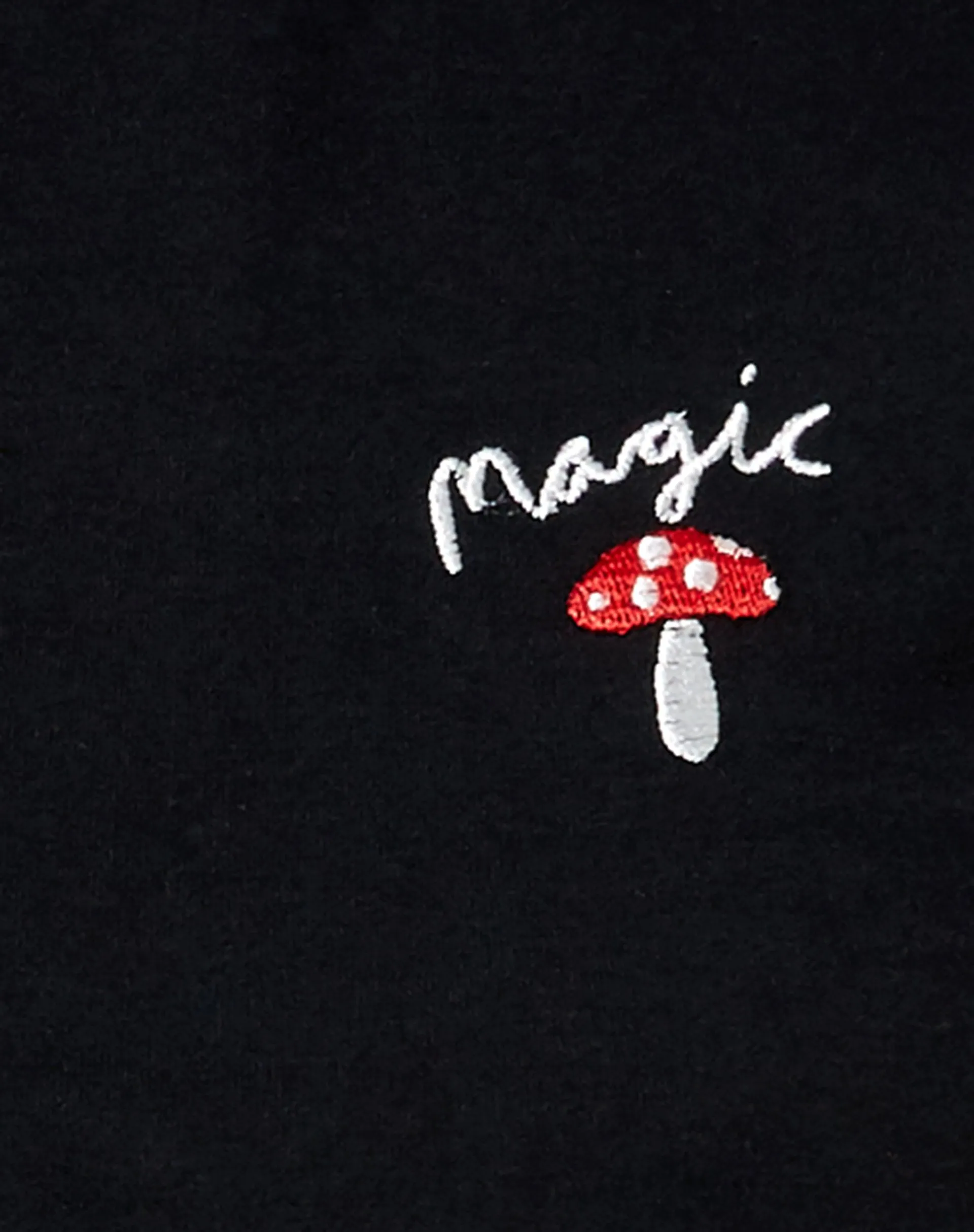 Tindy Crop in Black with Red Mushroom Embro sold by Motel Rocks product image thumbnail 5