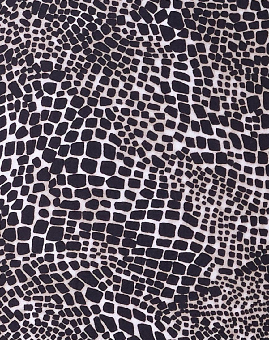 Tindra Midi Skirt in Abstract Croc Black sold by Motel Rocks product image thumbnail 5