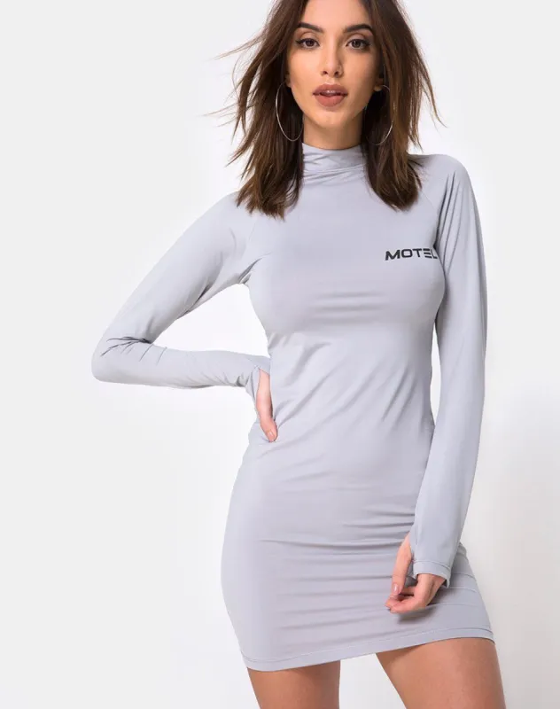 Anegan Bodycon Dress in Grey Motel sold by Motel Rocks