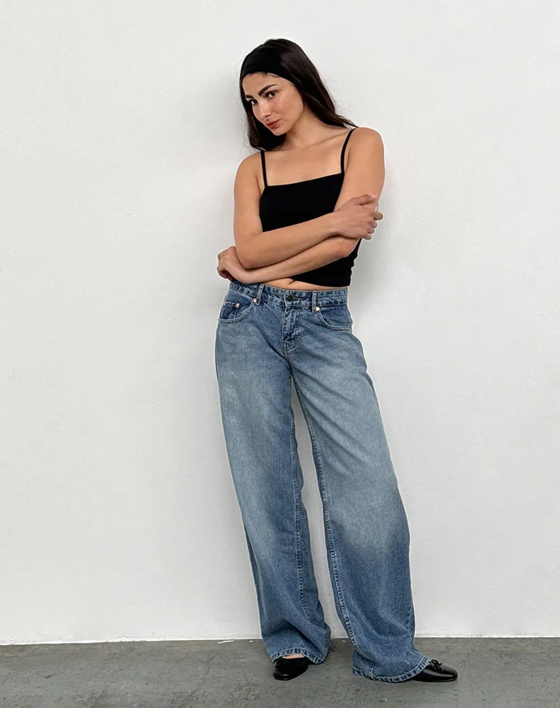 Roomy Extra Wide Low Rise Jeans in Powder Blue sold by Motel Rocks product image thumbnail 3