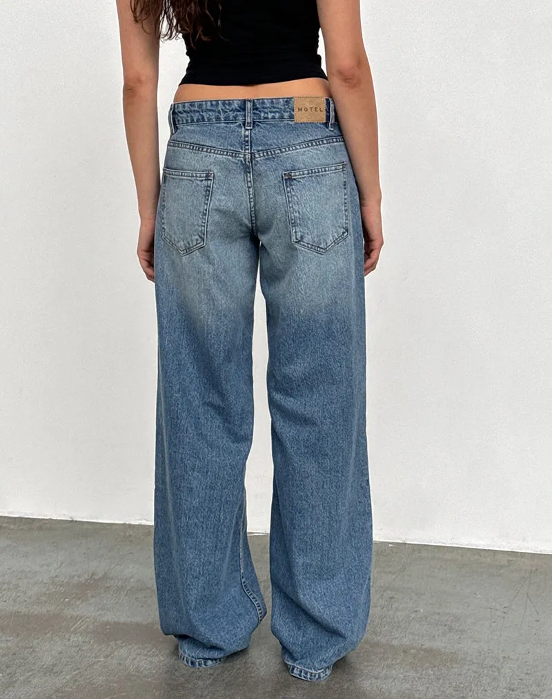 Roomy Extra Wide Low Rise Jeans in Powder Blue sold by Motel Rocks product image thumbnail 2