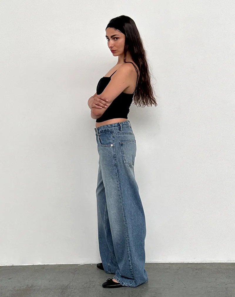 Roomy Extra Wide Low Rise Jeans in Powder Blue sold by Motel Rocks product image thumbnail 4