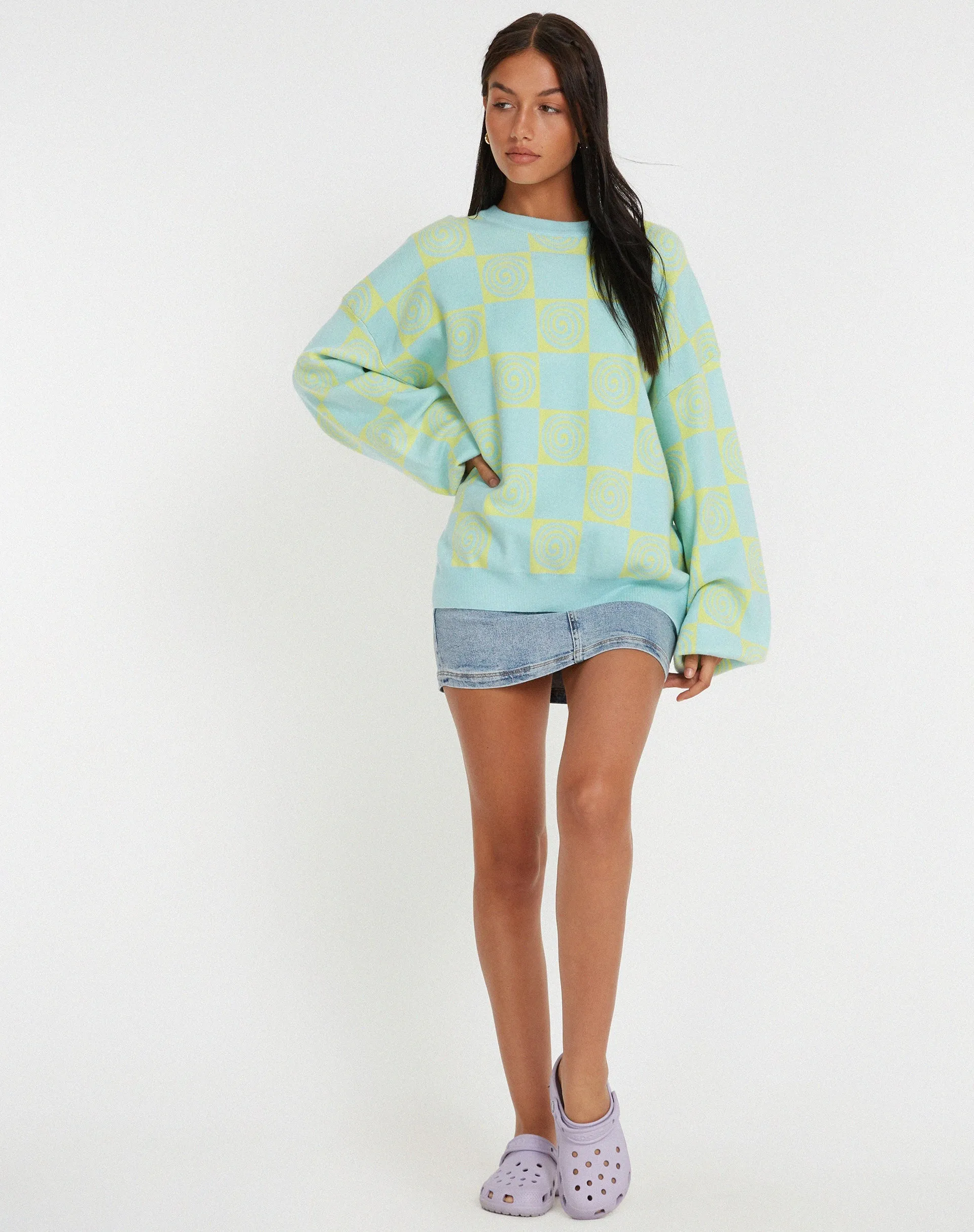Akari Jumper in Optiz Maze Blue sold by Motel Rocks product image thumbnail 3