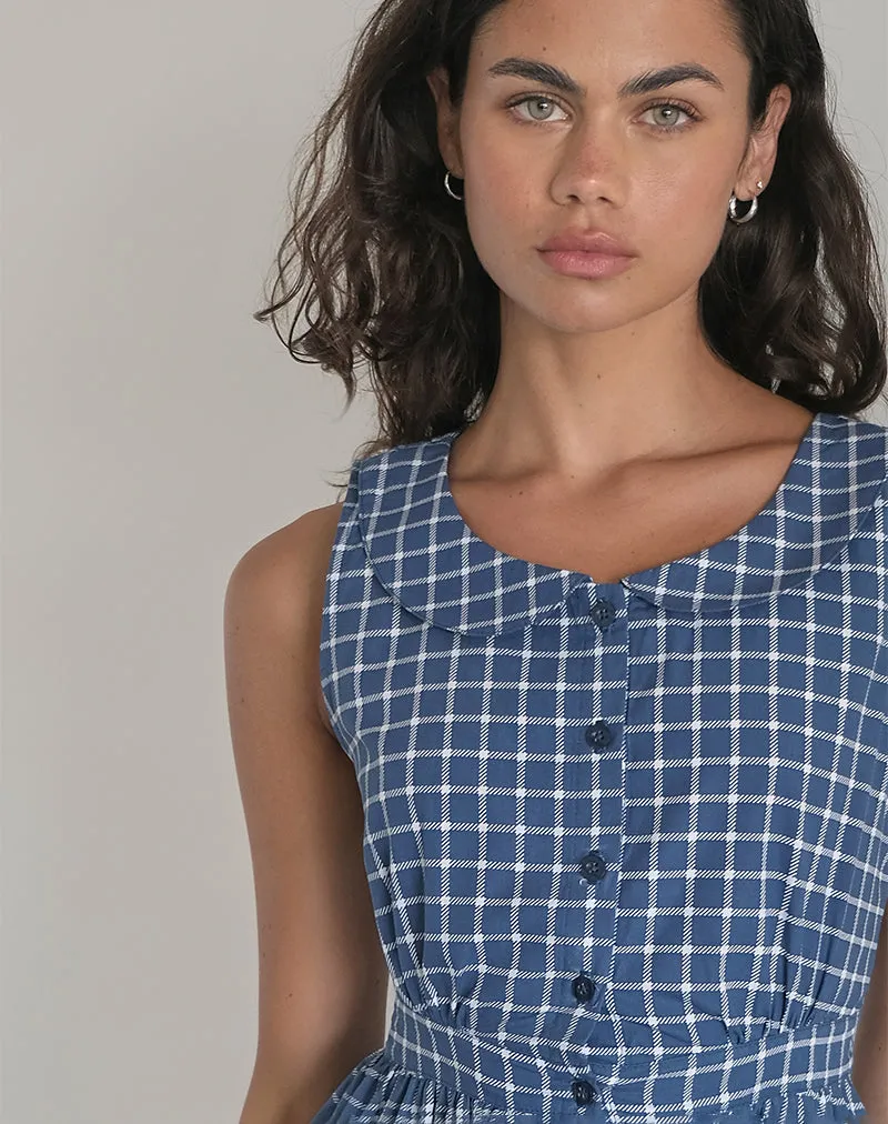 Sokasi Mini Dress in Navy Tartan sold by Motel Rocks product image thumbnail 5