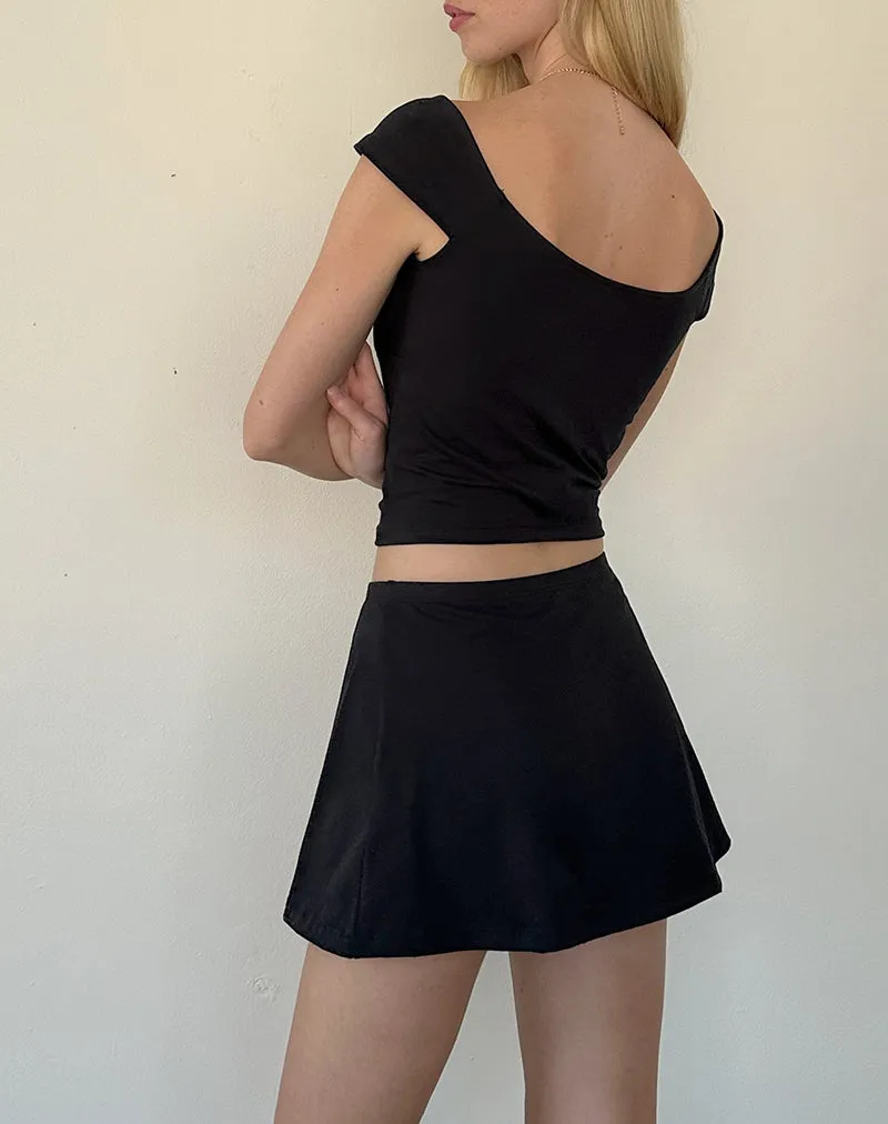 Nidya A-Line Mini Skirt in Black sold by Motel Rocks product image thumbnail 2