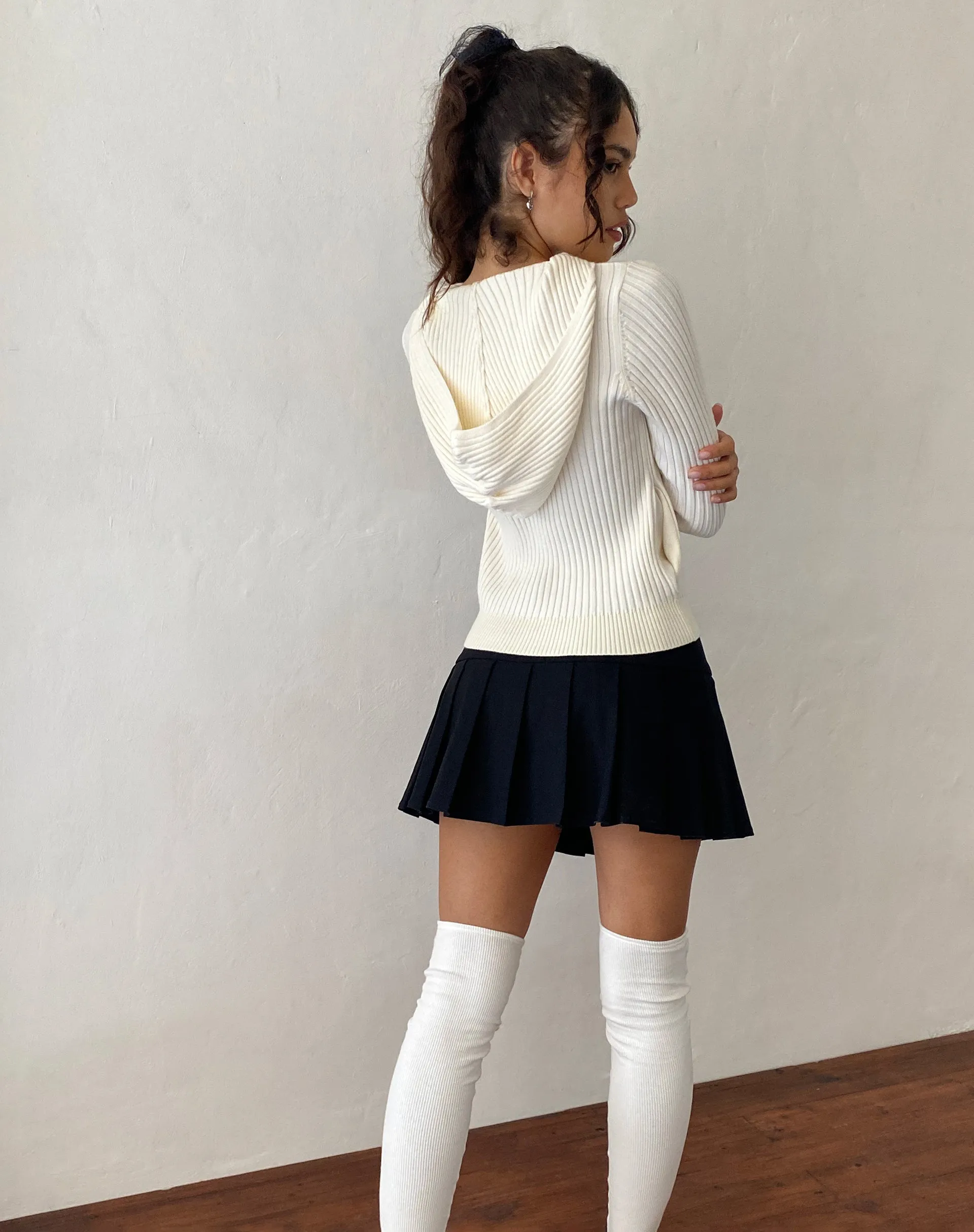 Salinas Zip Up Knitted Hoodie in Ivory sold by Motel Rocks product image thumbnail 5
