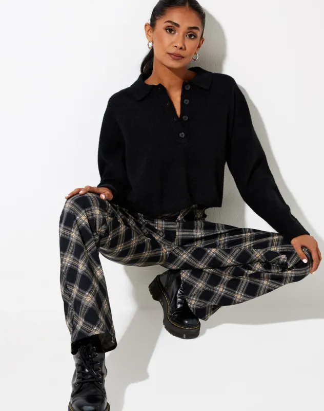 Tallis Jumper in Knit Black sold by Motel Rocks