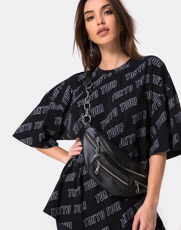 Botec Oversize Tee in Tokyo Tour Black made by Motel Rocks