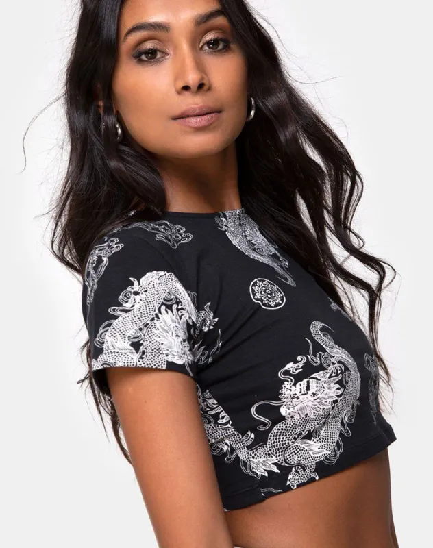 Tindy Top in Black Dragon sold by Motel Rocks