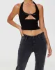 Vicauci Cut Out Top in Black sold by Motel Rocks