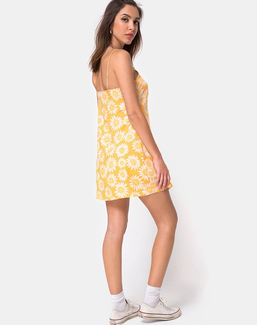 Auvaly Slip Dress in Sunkissed Floral Yellow sold by Motel Rocks product image thumbnail 4
