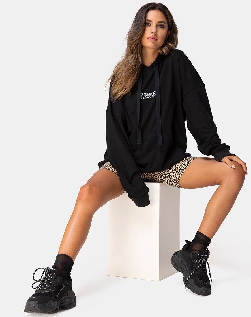 Oversize Hoody in Black with Angel Embro sold by Motel Rocks product image thumbnail 3