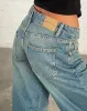 Low Rise Parallel Jeans in Vintage Blue Green sold by Motel Rocks