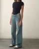 Low Rise Parallel Jeans in Vintage Blue Green sold by Motel Rocks