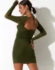 Yuvila Bodycon Dress in Mesh Khaki sold by Motel Rocks