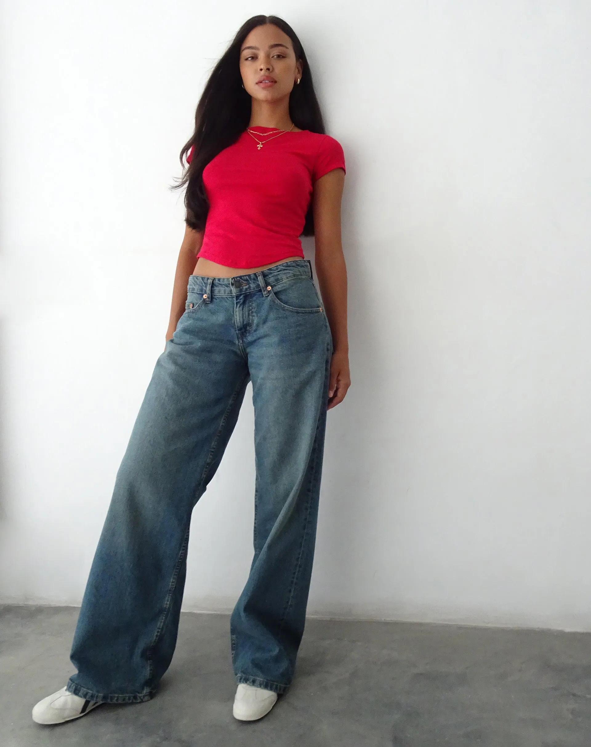 Jojes Jersey Tee in Tango Red sold by Motel Rocks product image thumbnail 2