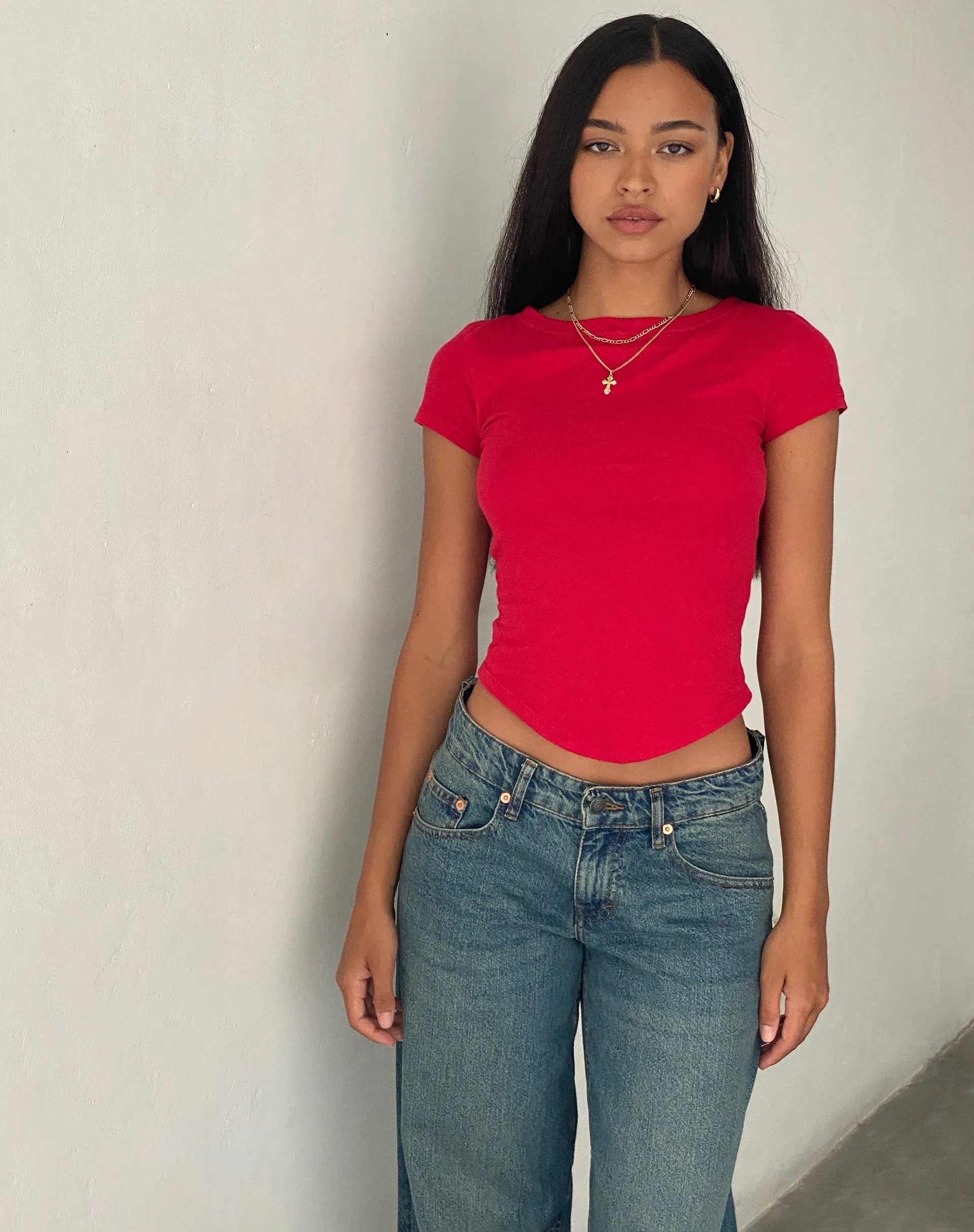 Jojes Jersey Tee in Tango Red sold by Motel Rocks product image thumbnail 4