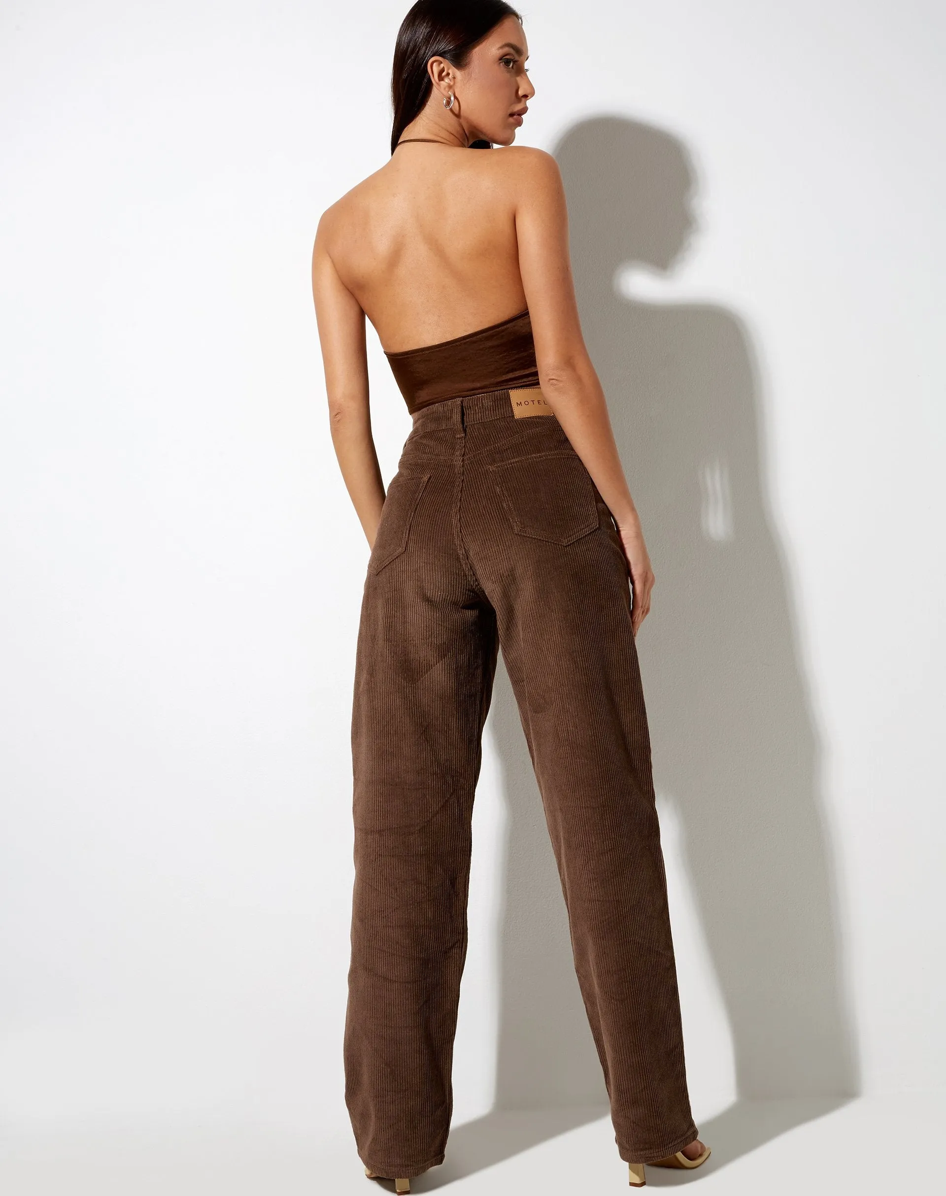 Halpi Crop Top in Satin Rich Brown sold by Motel Rocks product image thumbnail 4