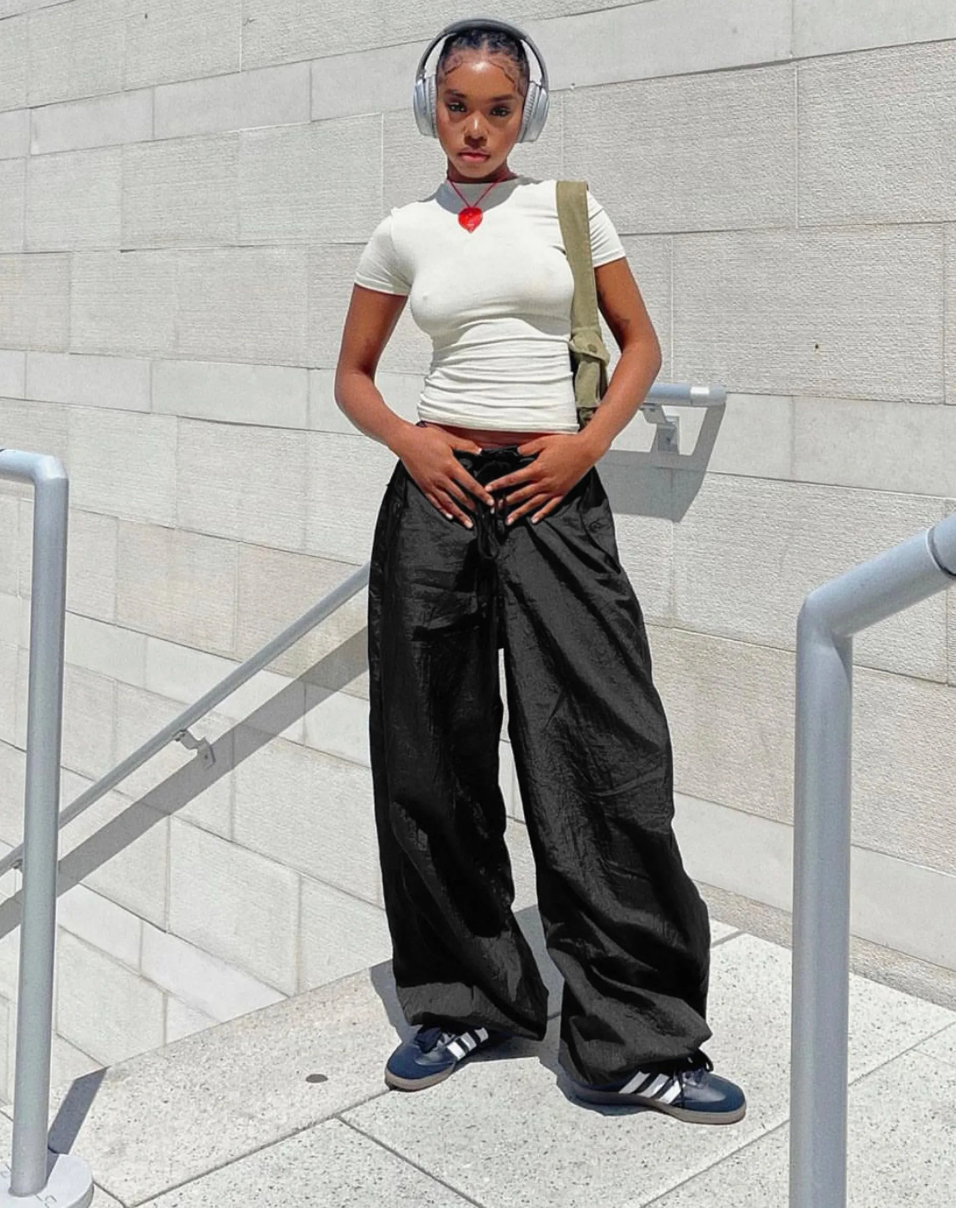 Chute Trouser in Parachute Black sold by Motel Rocks