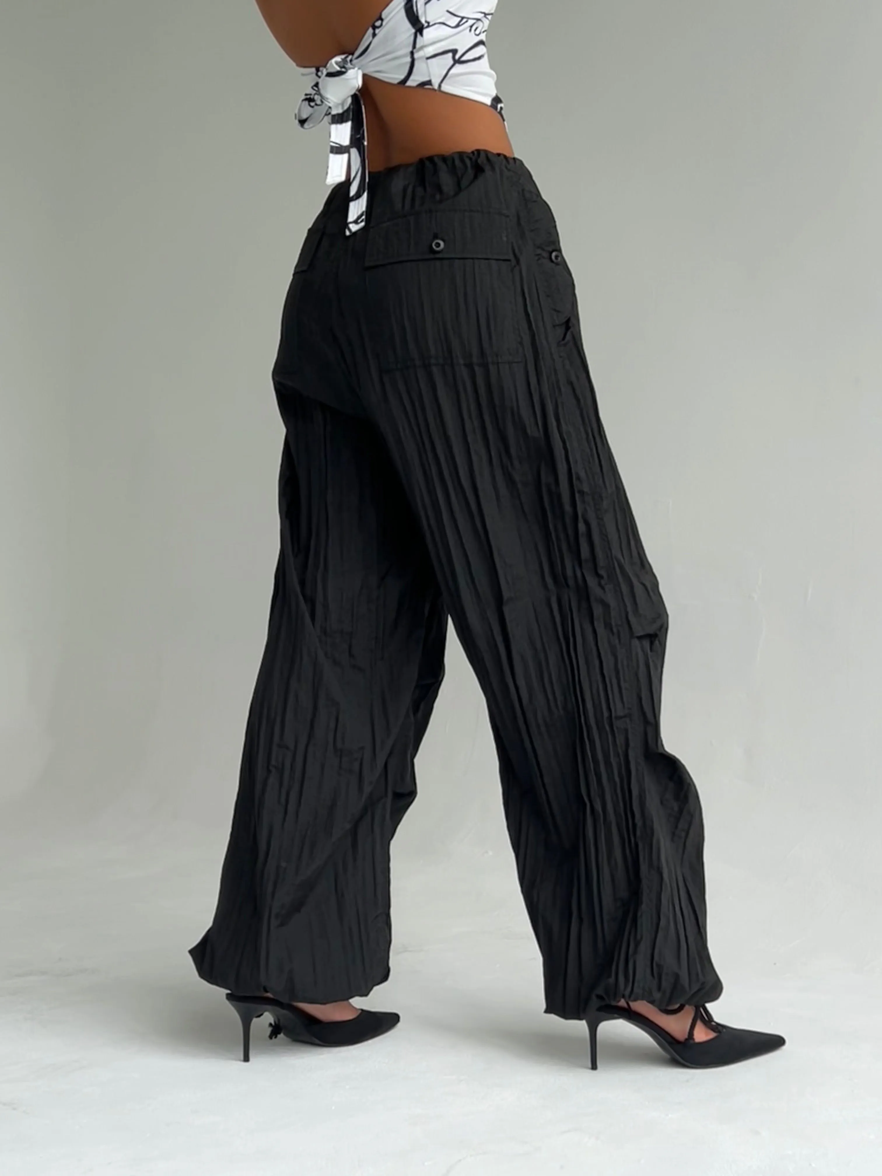 Chute Trouser in Parachute Black sold by Motel Rocks product image thumbnail 4