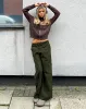 Hansa Cargo Trouser in Dark Olive sold by Motel Rocks
