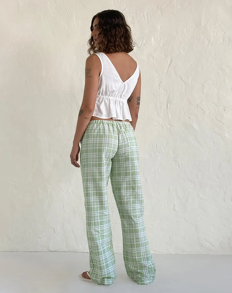 Lirura Trouser in Table Cloth Neo Mint sold by Motel Rocks product image thumbnail 4